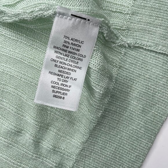 Liz Claiborne Women's Knit Mint Green Long Sleeve Open Front Cardigan Sz Large - Picture 11 of 11